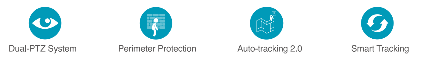 Dual PTZ System, Perimeter Protection, Auto-Tracking, Smart Tracking